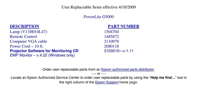 Epson G5000 - PowerLite XGA LCD Projector User manual