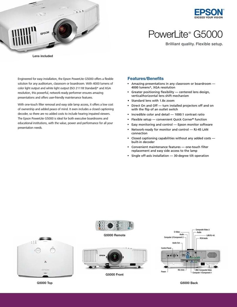 Epson G5000 - PowerLite XGA LCD Projector User manual