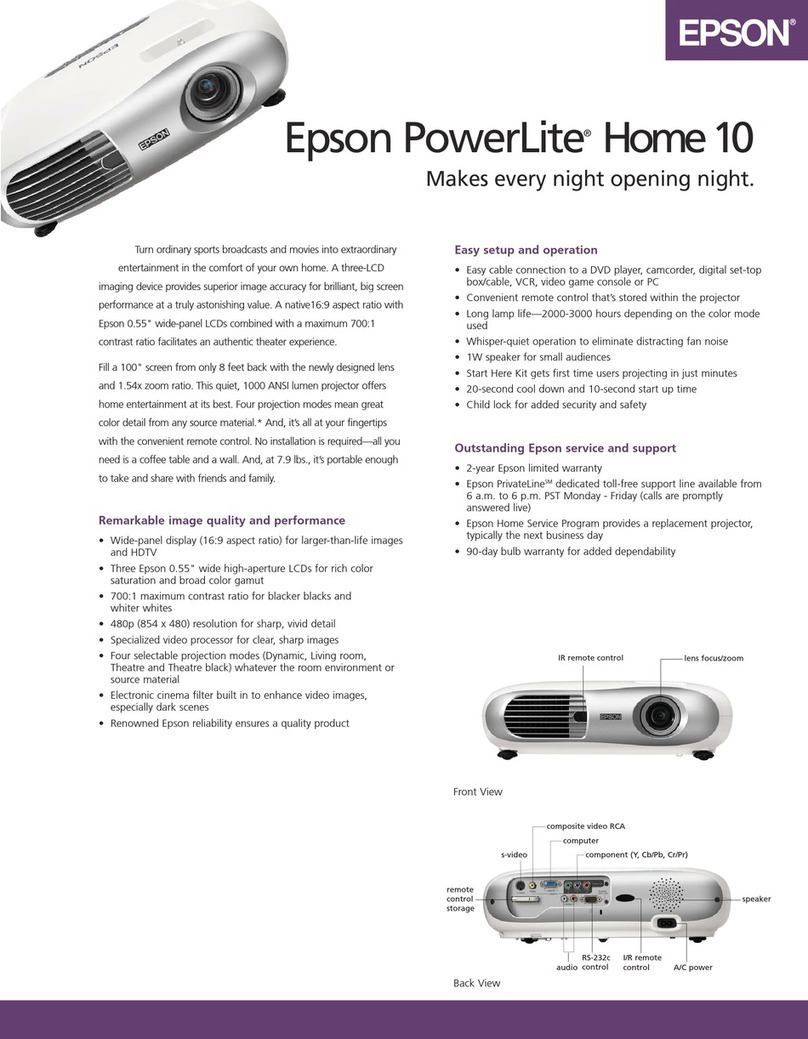 Epson PowerLite Home 10 User manual