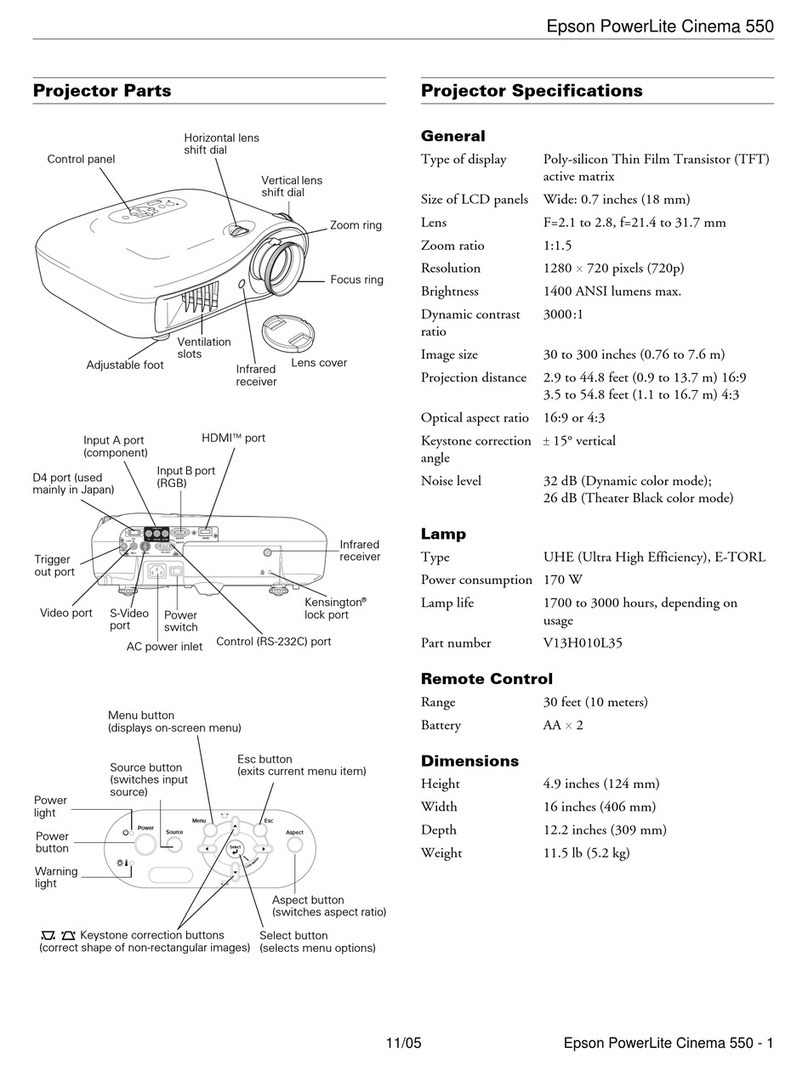 Epson PowerLite Cinema 550 User manual