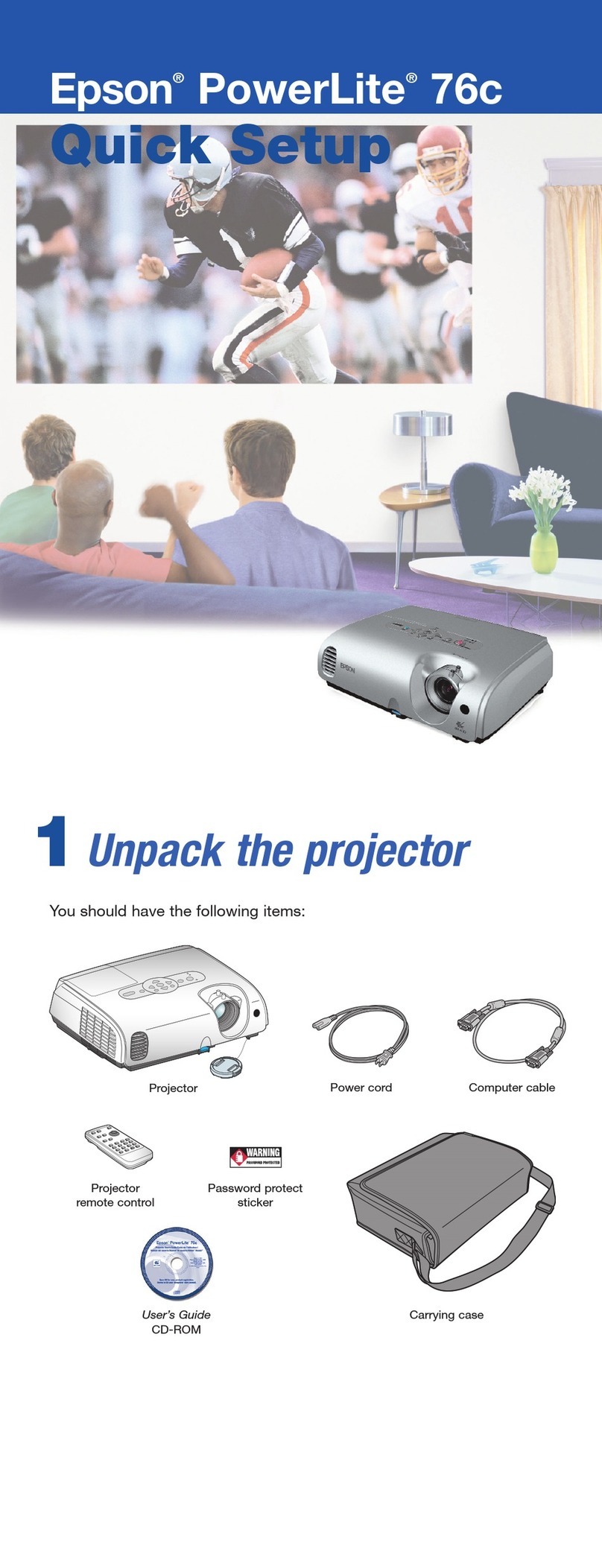 Epson PowerLite 76c Specification sheet