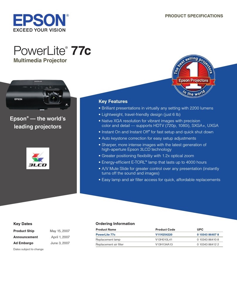 Epson PowerLite 77c Installation instructions