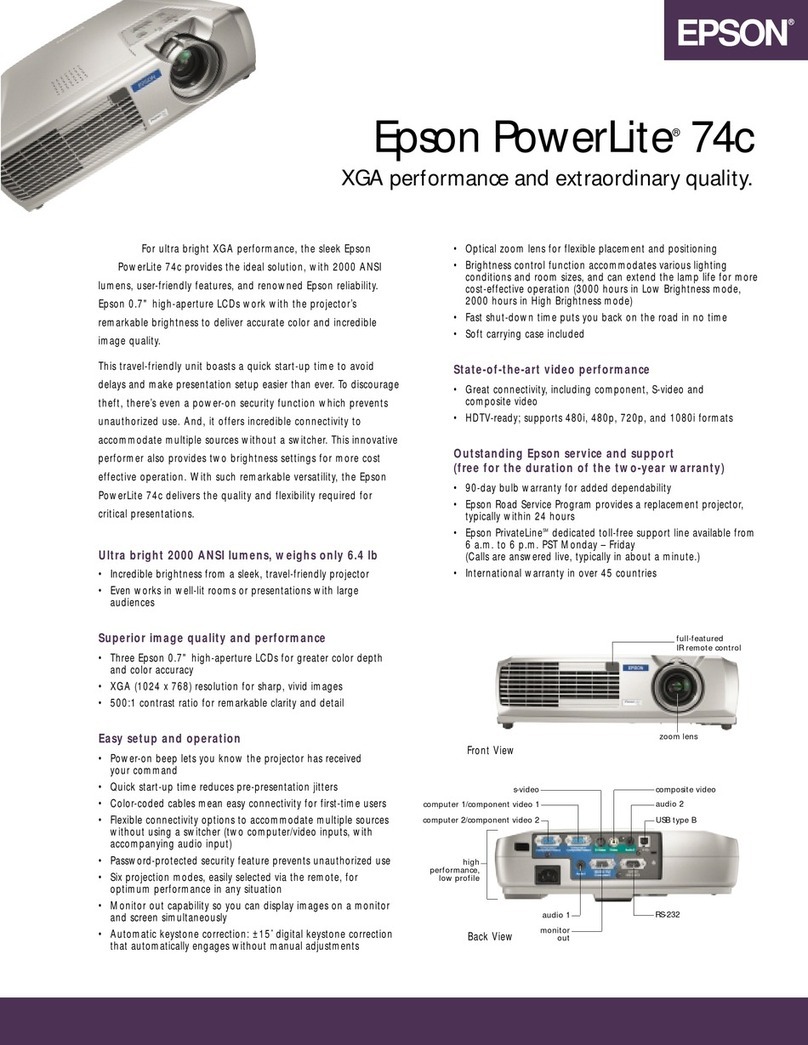 Epson PowerLite 74c User manual