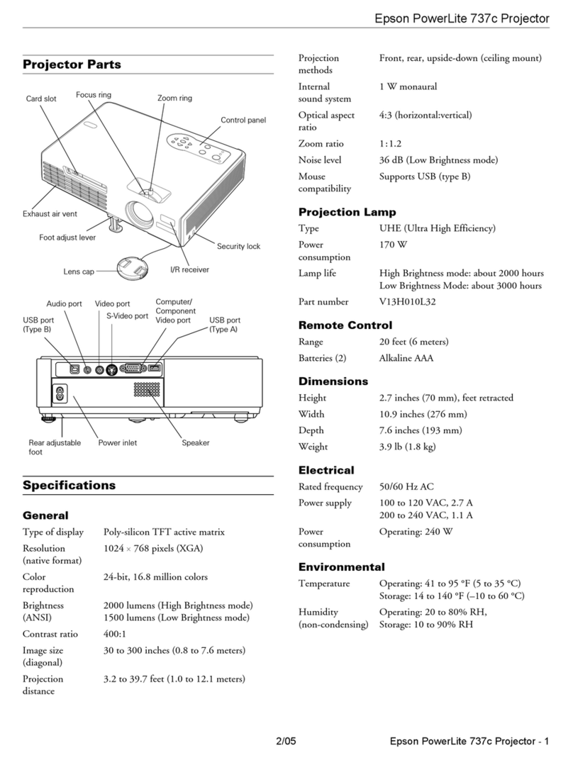Epson PowerLite 737c User manual
