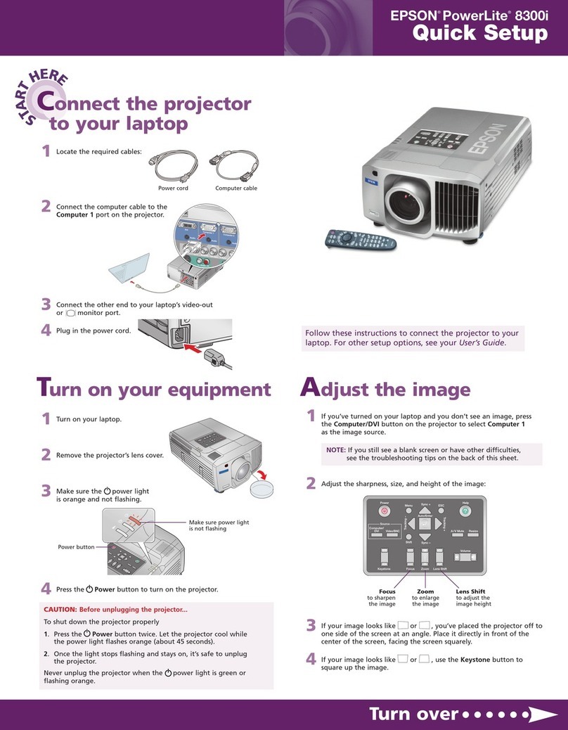 Epson PowerLite 8300i withEasyMP.net module Quick setup