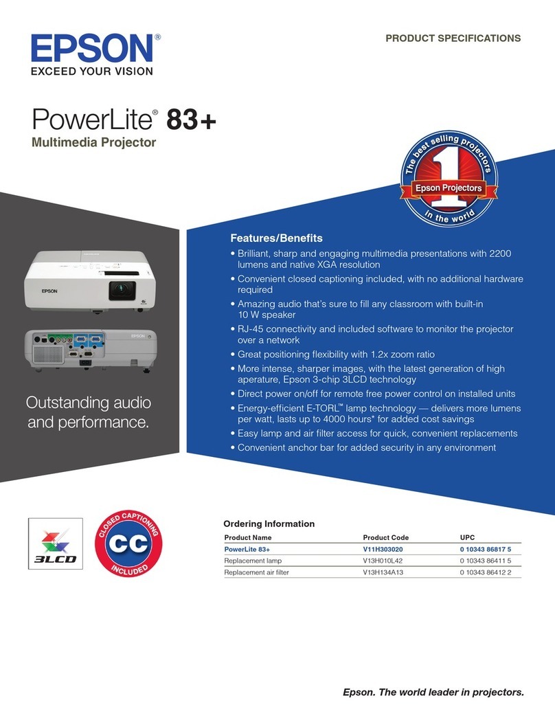 Epson PowerLite 83+ User manual