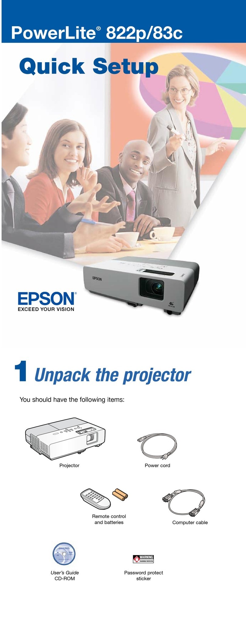 Epson PowerLite 822p Quick setup guide