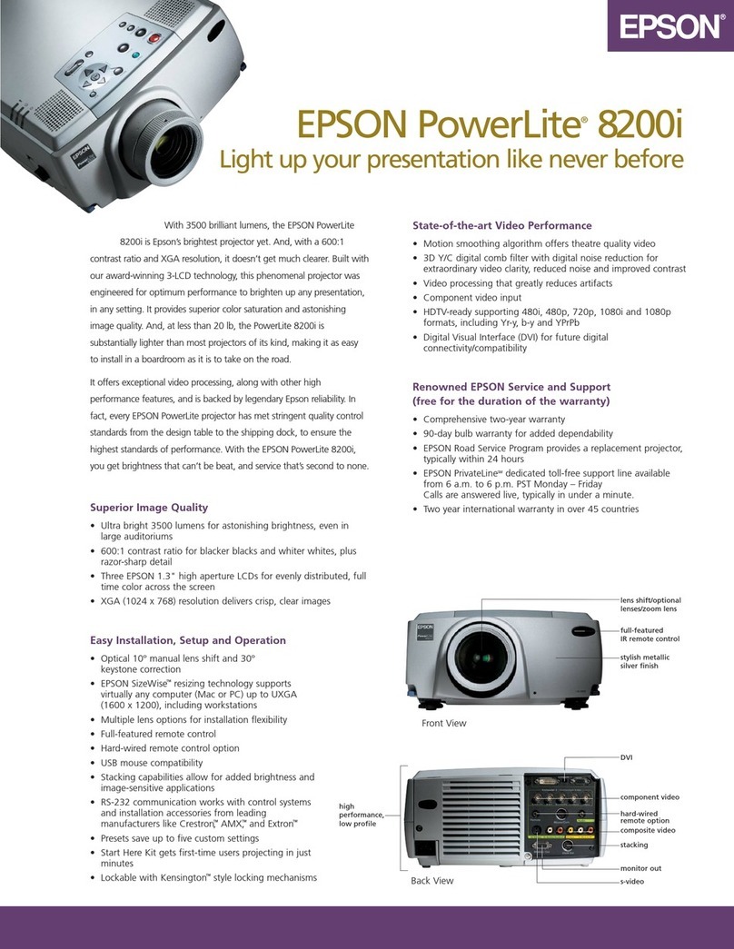 Epson PowerLite 8200i Specifications