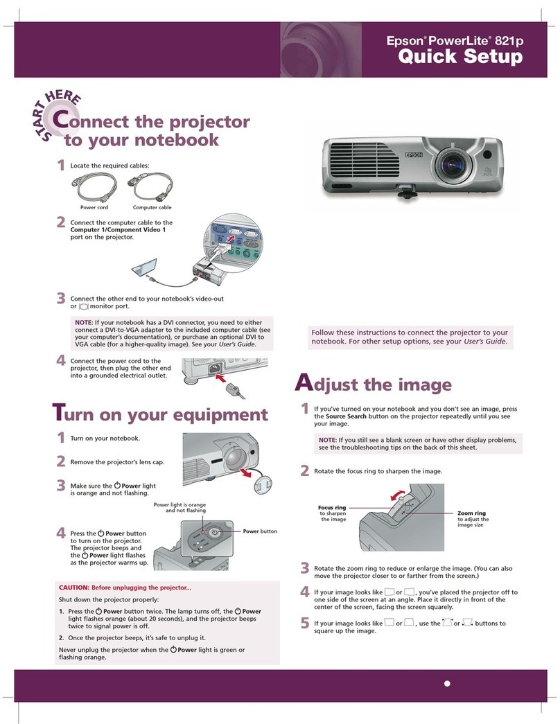 Epson 821p - PowerLite XGA LCD Projector Specification sheet