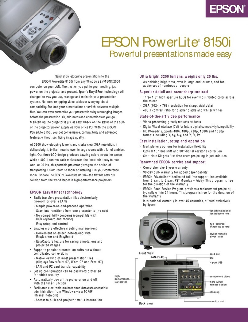 Epson PowerLite 8150i User manual