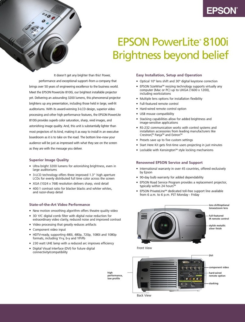 Epson 8100i - PowerLite XGA LCD Projector User manual
