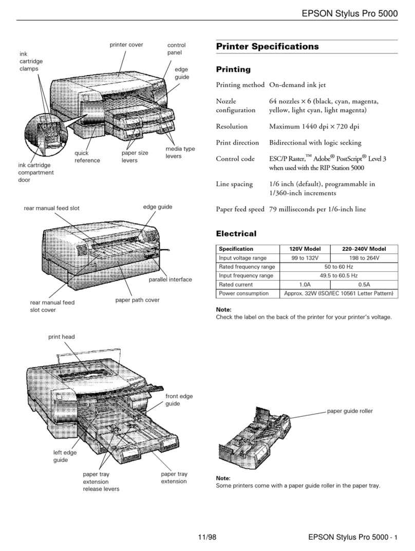 Epson Stylus Pro 5000 User manual Epson Stylus Pro 5000 User manual