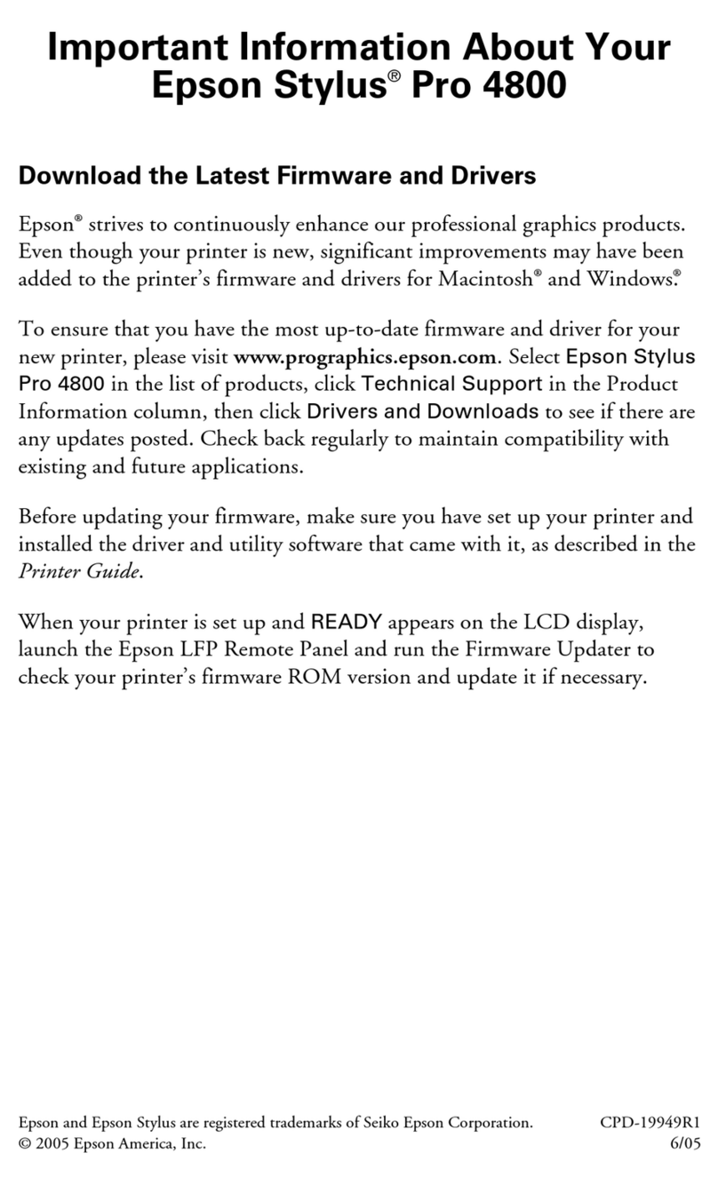 Epson Stylus Pro 4800 Portrait Edition Operating manual