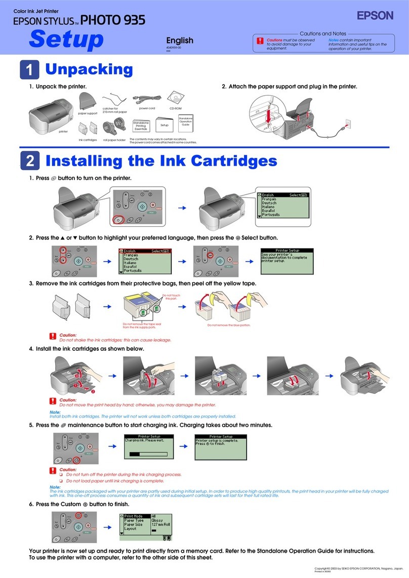 Epson Stylus Photo 935 User manual