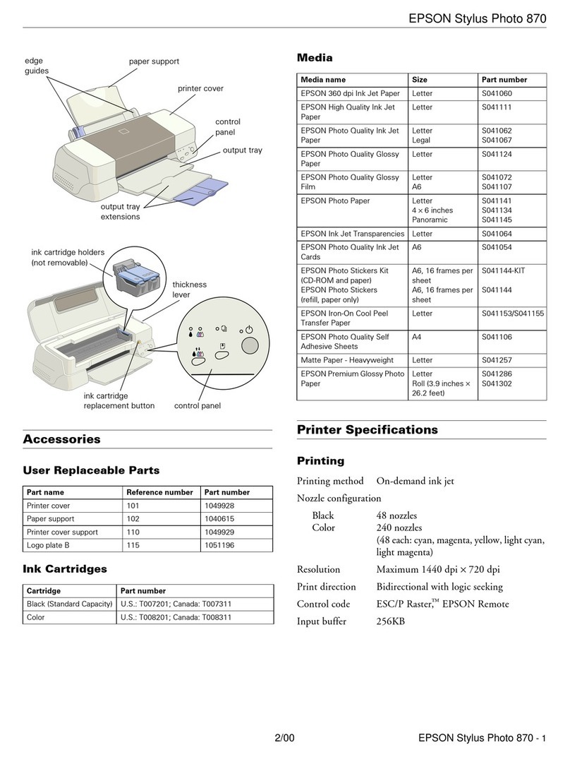 Epson Stylus PHOTO 870 User manual