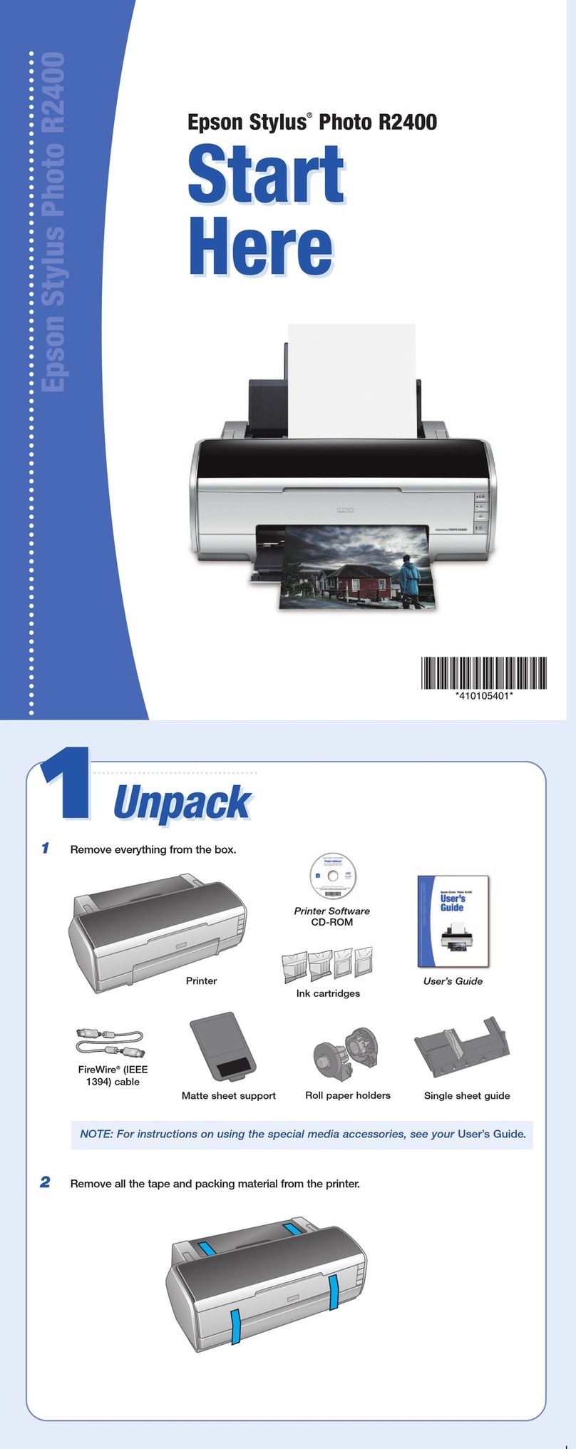 Epson R2400 - Stylus Photo Color Inkjet Printer Instruction Manual