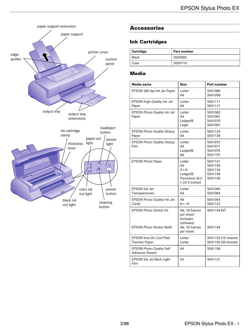 Epson Stylus Photo EX User manual Epson Stylus Photo EX User manual