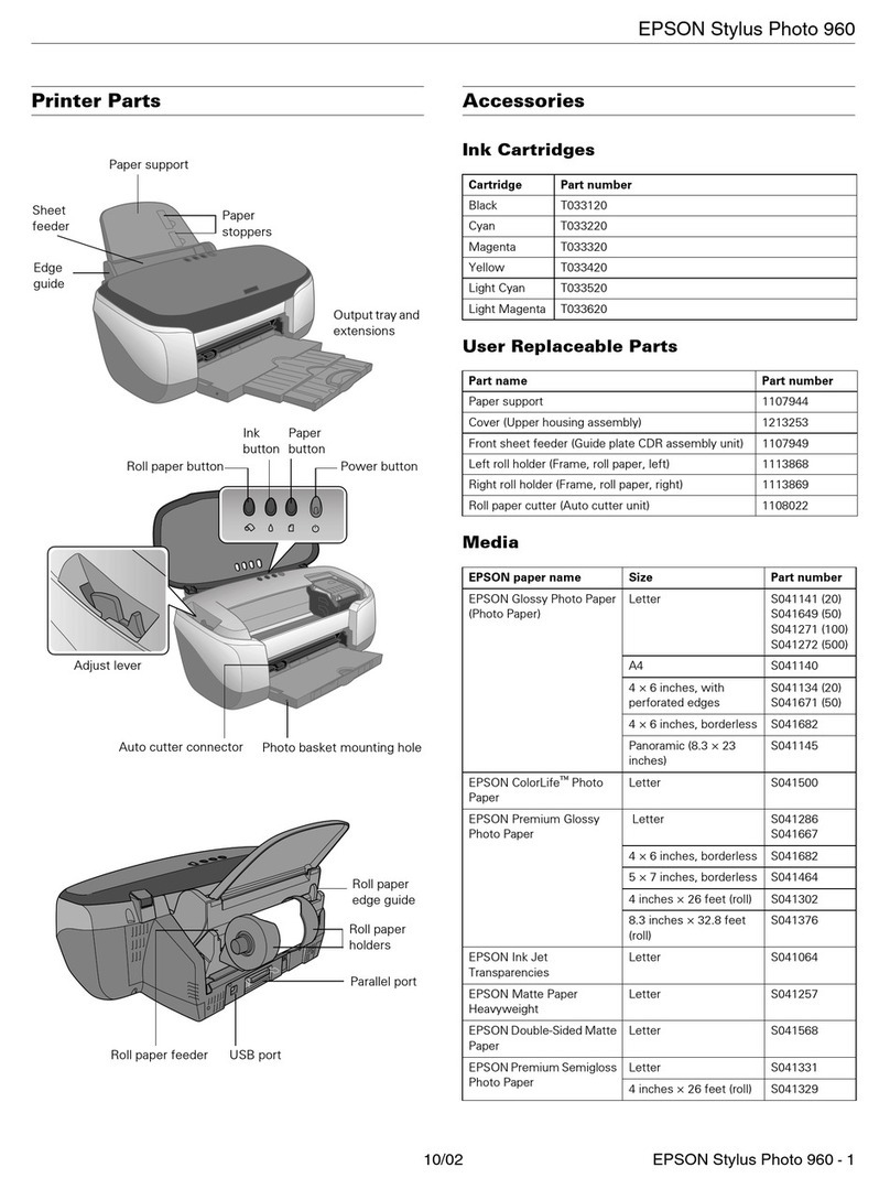 Epson Stylus Photo 960 user manual