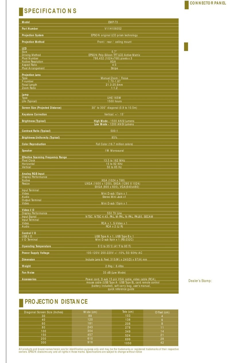 Epson EMP-73 User manual