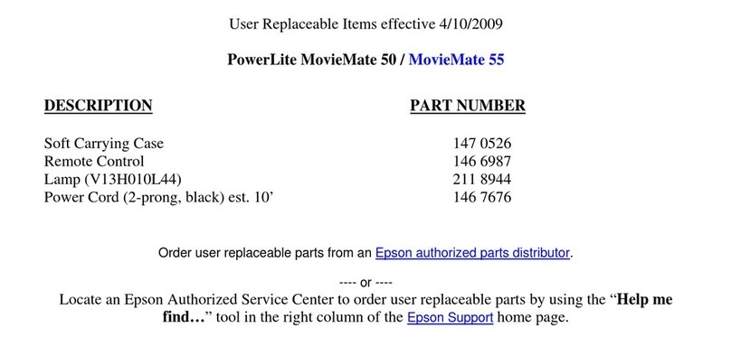 Epson MovieMate 50 User manual