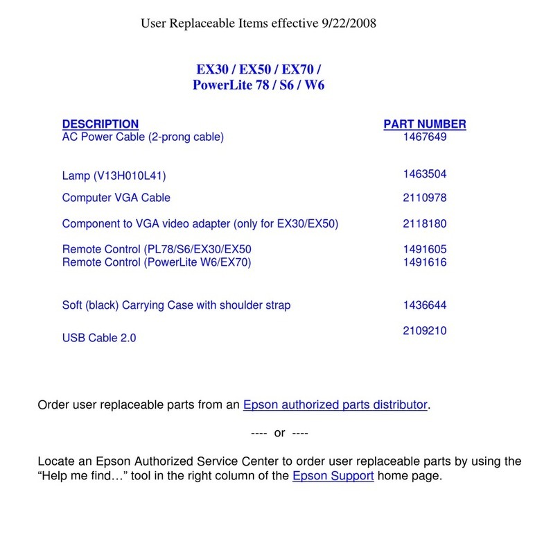 Epson EX30 User manual