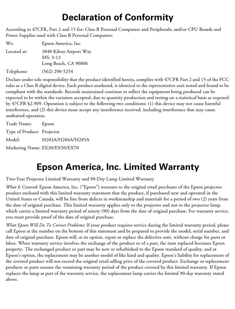Epson EX30 Reference guide
