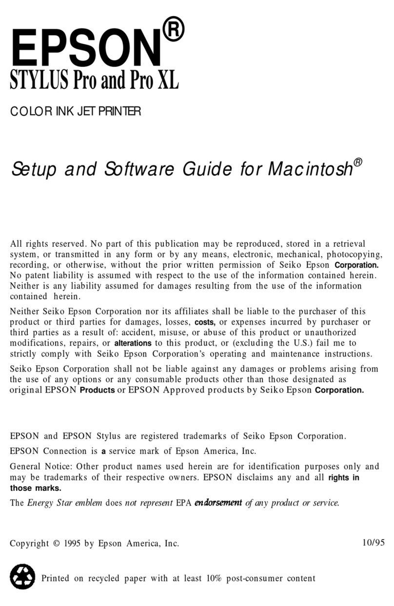 Epson Stylus Pro XL Setup and Software guide