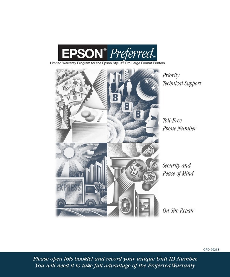 Epson 7800 - Stylus Pro Color Inkjet Printer Use and maintenance manual