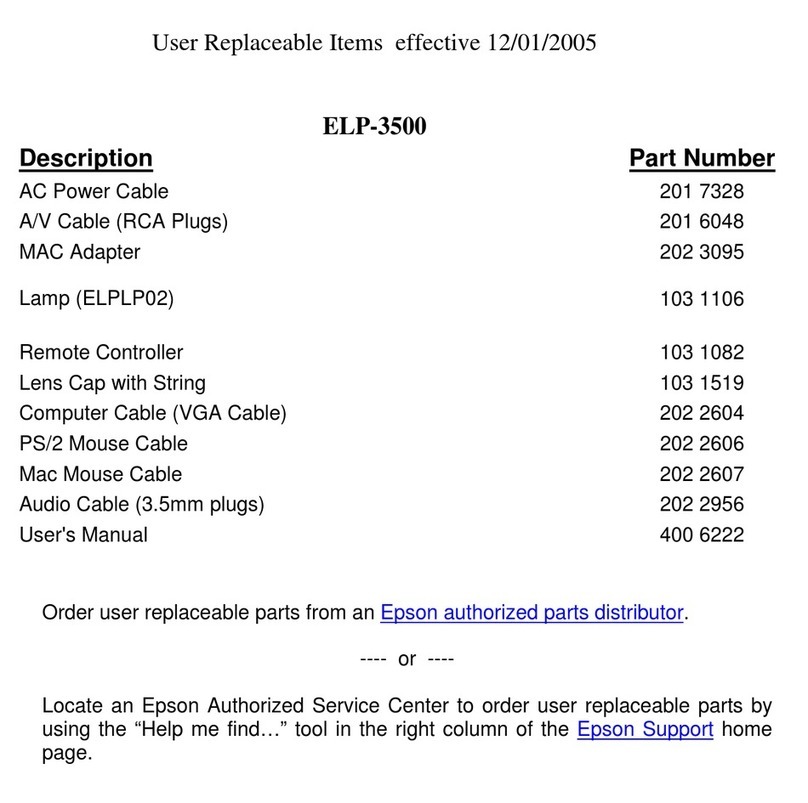 Epson Elp-3500 User manual