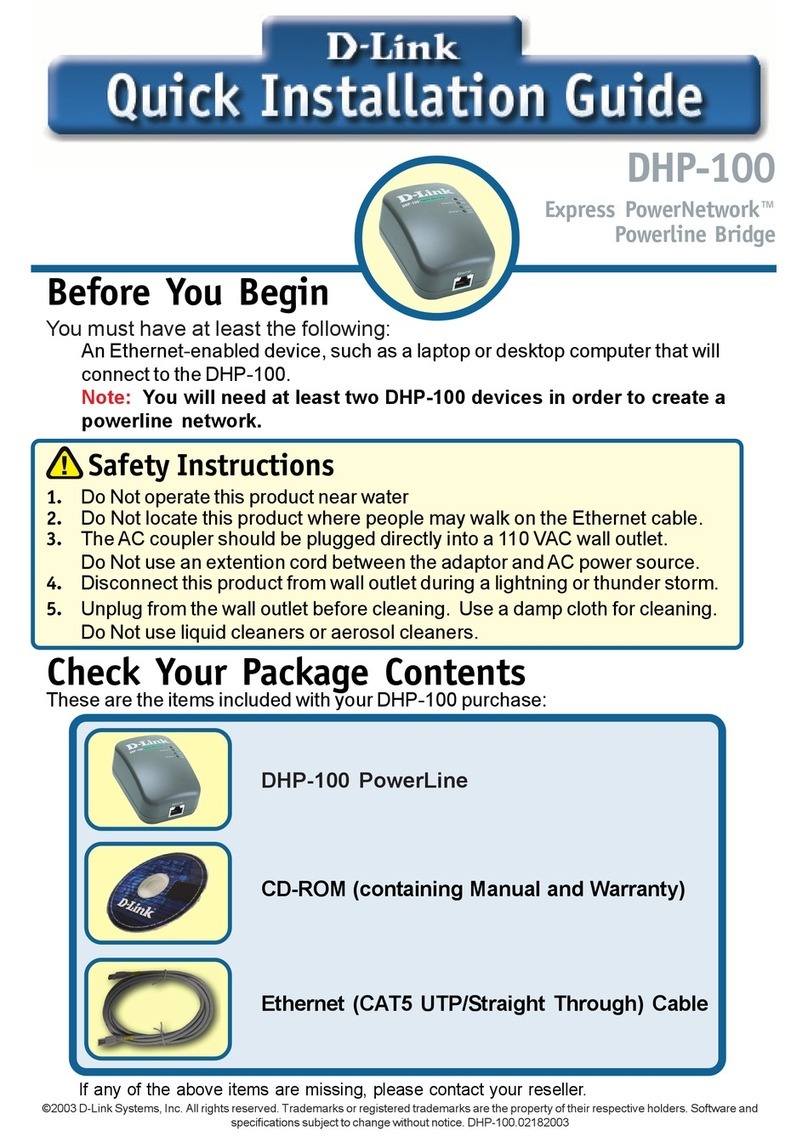 D-Link DHP-100 User manual D-Link DHP-100 User manual