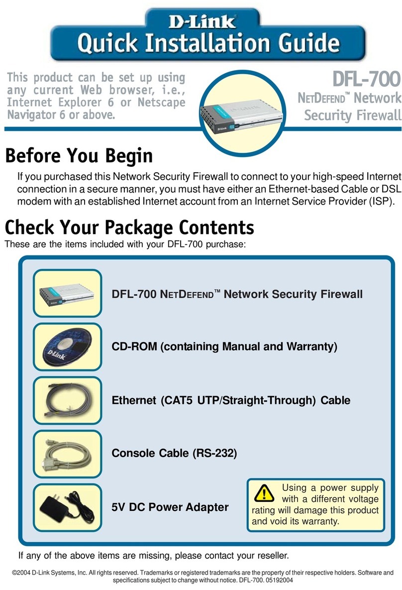 D-Link DFL-700 - Security Appliance User manual D-Link DFL-700 - Security Appliance User manual