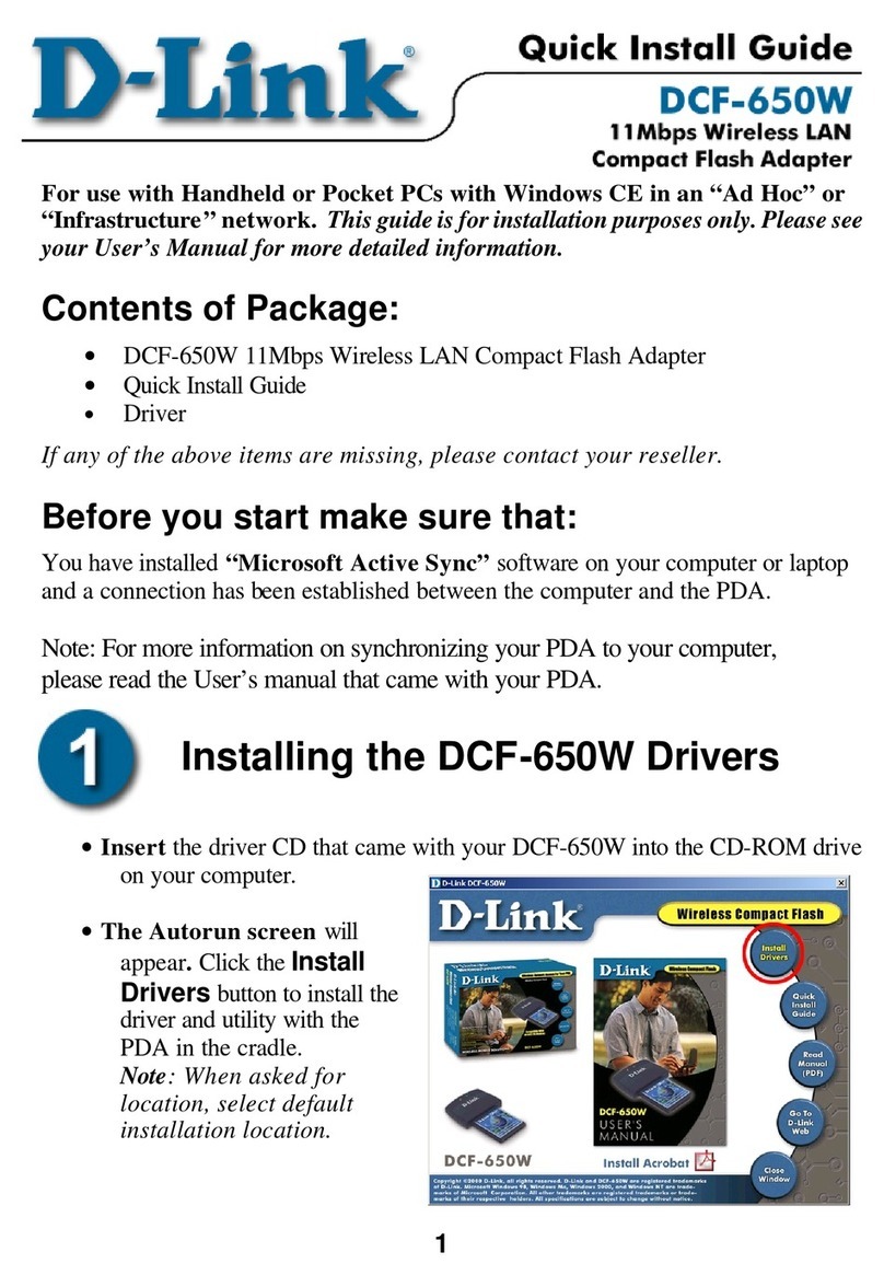 D-Link DCF-650W - Air Wireless CompactFlash Cf 802.11B... User manual D-Link DCF-650W - Air Wireless CompactFlash Cf 802.11B... User manual