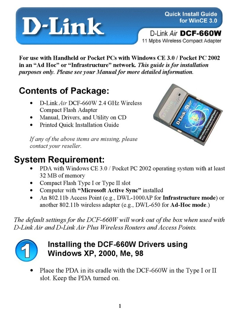 D-Link Air DCF-660W Quick install guide