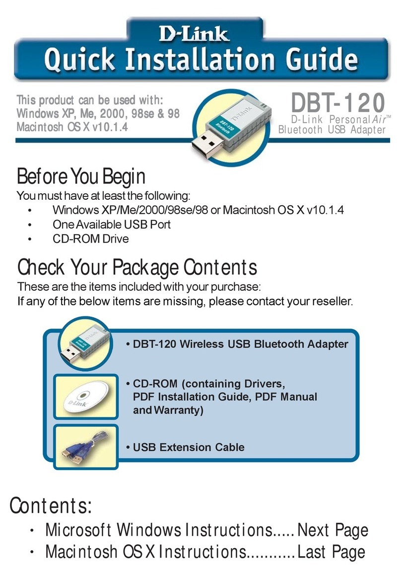 D-Link PersonalAir DBT-120 User manual D-Link PersonalAir DBT-120 User manual