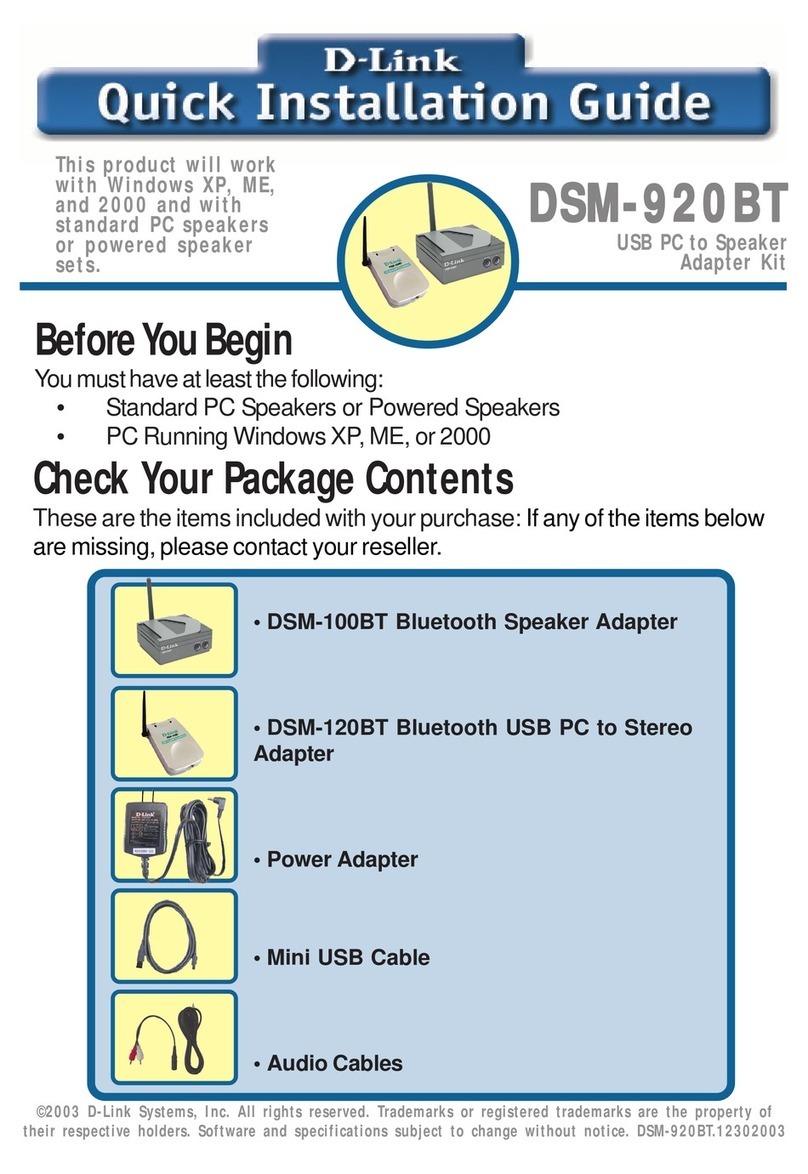 D-Link DSM-920BT User manual