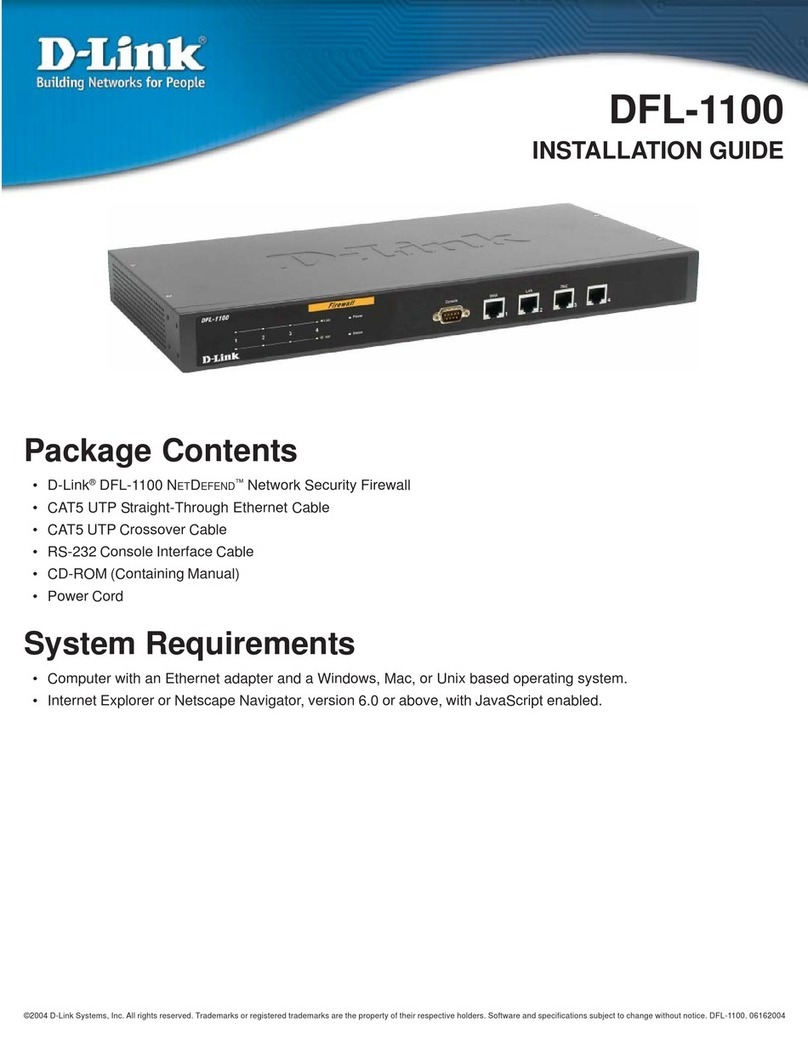 D-Link DFL-1100 - Security Appliance User manual D-Link DFL-1100 - Security Appliance User manual