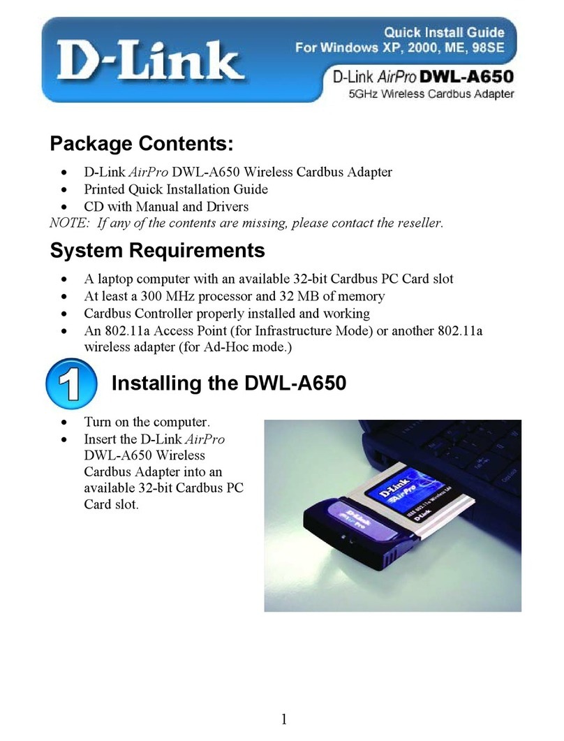 D-Link AirPro DWL-A650 User manual D-Link AirPro DWL-A650 User manual