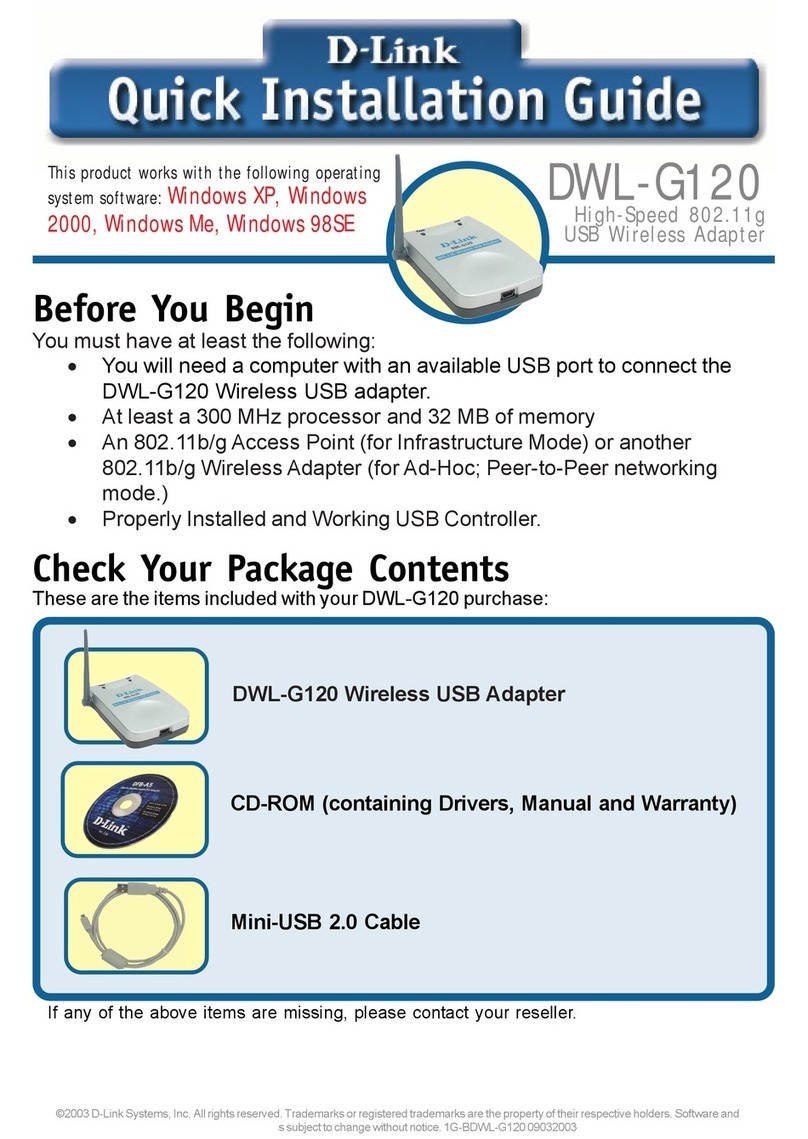 D-Link AirPlus DWL-G120 User manual D-Link AirPlus DWL-G120 User manual