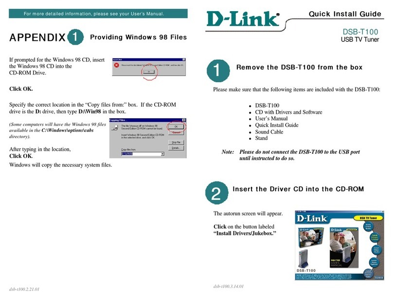 D-Link DSB-T100 User manual