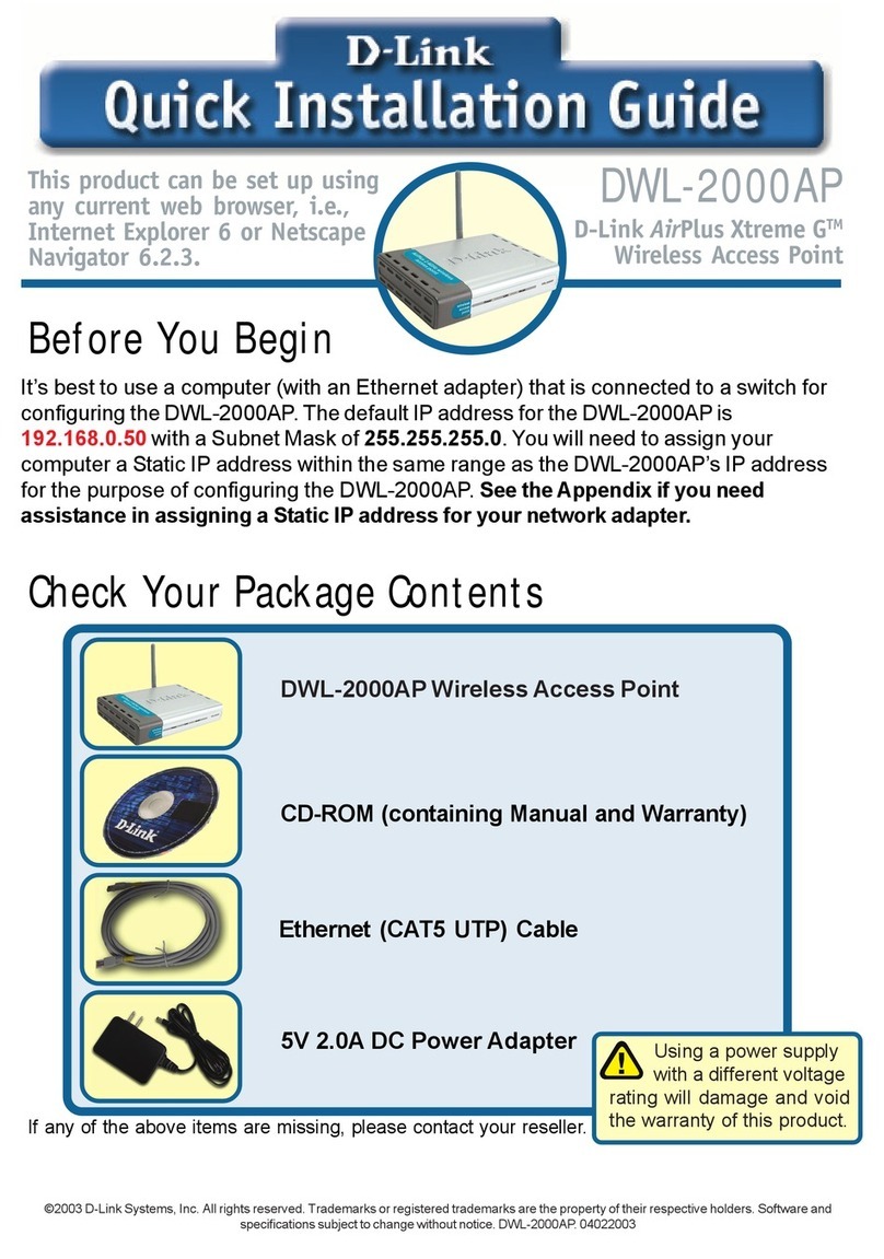 D-Link AirPlus Xtreme G DWL-2000AP User manual