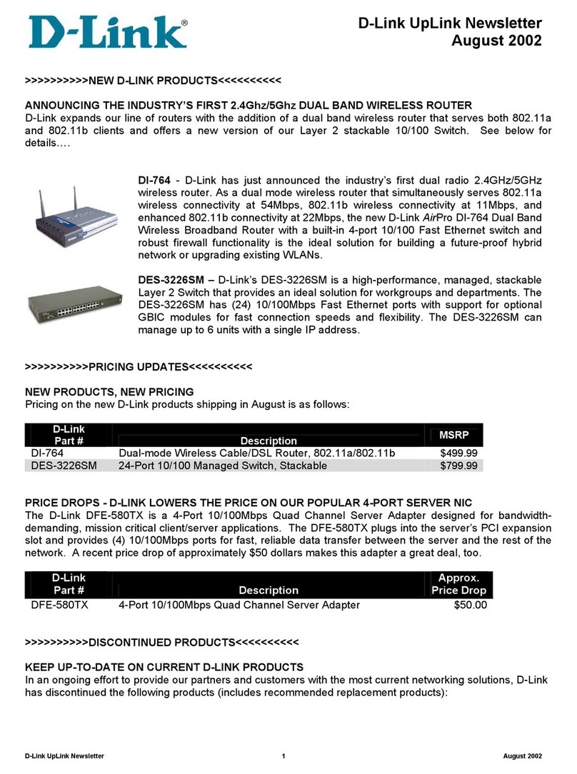 D-Link DES-3226SM - 1000Mbps Ethernet Switch User manual D-Link DES-3226SM - 1000Mbps Ethernet Switch User manual