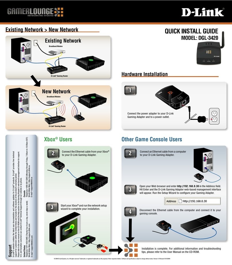 D-Link GamerLounge DGL-3420 Quick install guide
