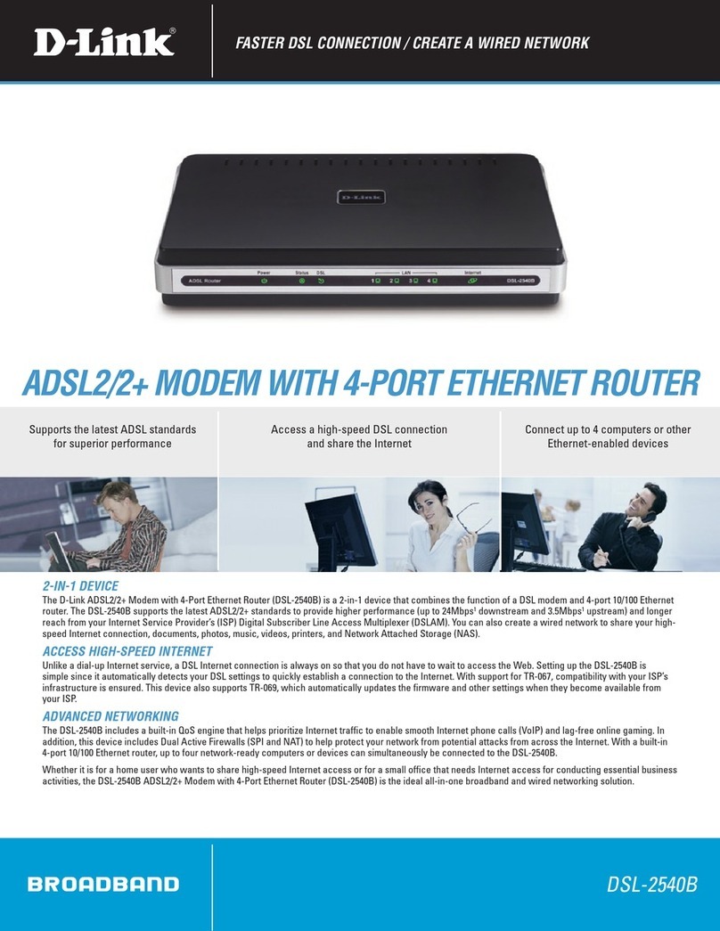 D-Link DSL-2540B - ADSL2/2+ Modem With EN Router User manual