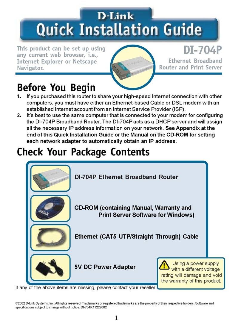 D-Link Express Ethernetwork DI-704P User manual D-Link Express Ethernetwork DI-704P User manual
