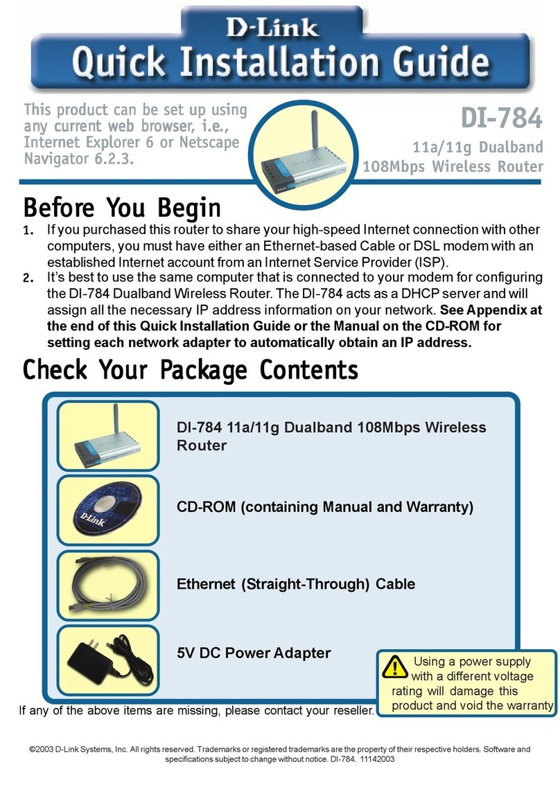 D-Link DI-784 User manual D-Link DI-784 User manual