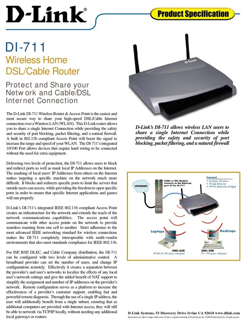 D-Link DI-711 - Gateway User manual