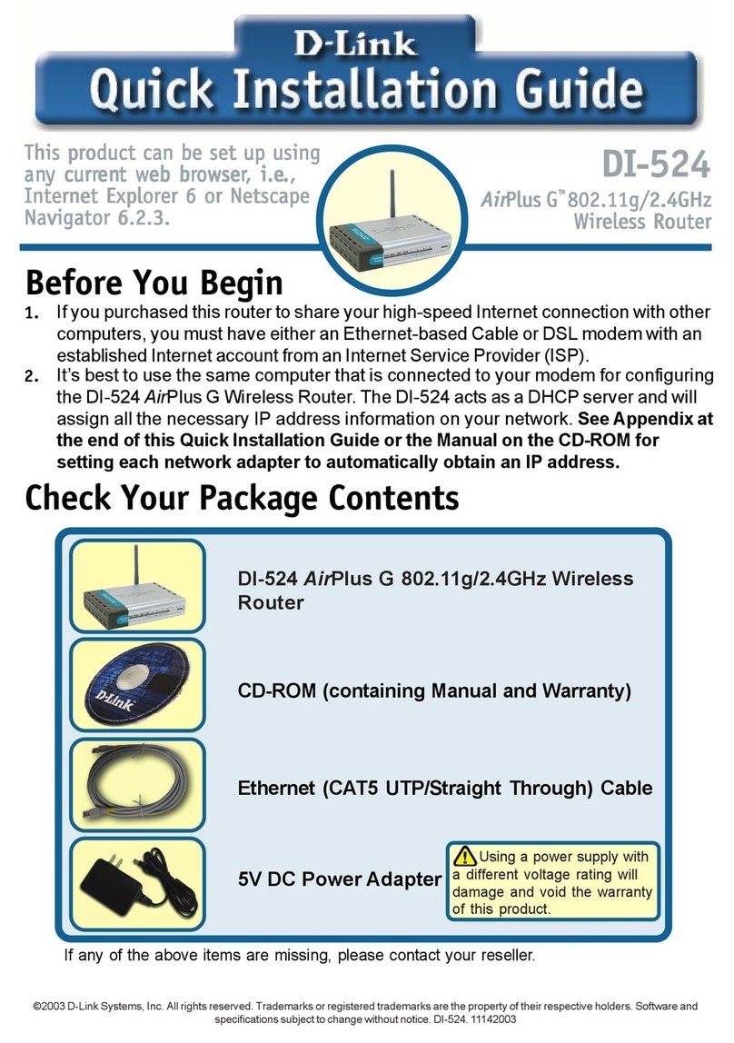 D-Link DI-524 - AirPlus G Wireless Router User manual D-Link DI-524 - AirPlus G Wireless Router User manual