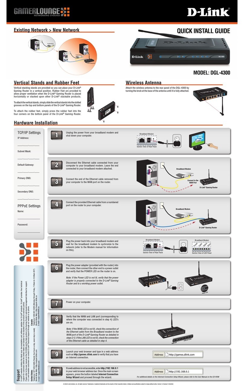 D-Link DGL-4300 - GamerLounge Wireless 108G Gaming... User manual