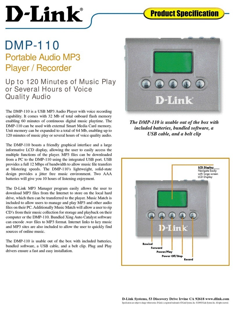D-Link DMP-110 - 32 MB Digital Player User manual