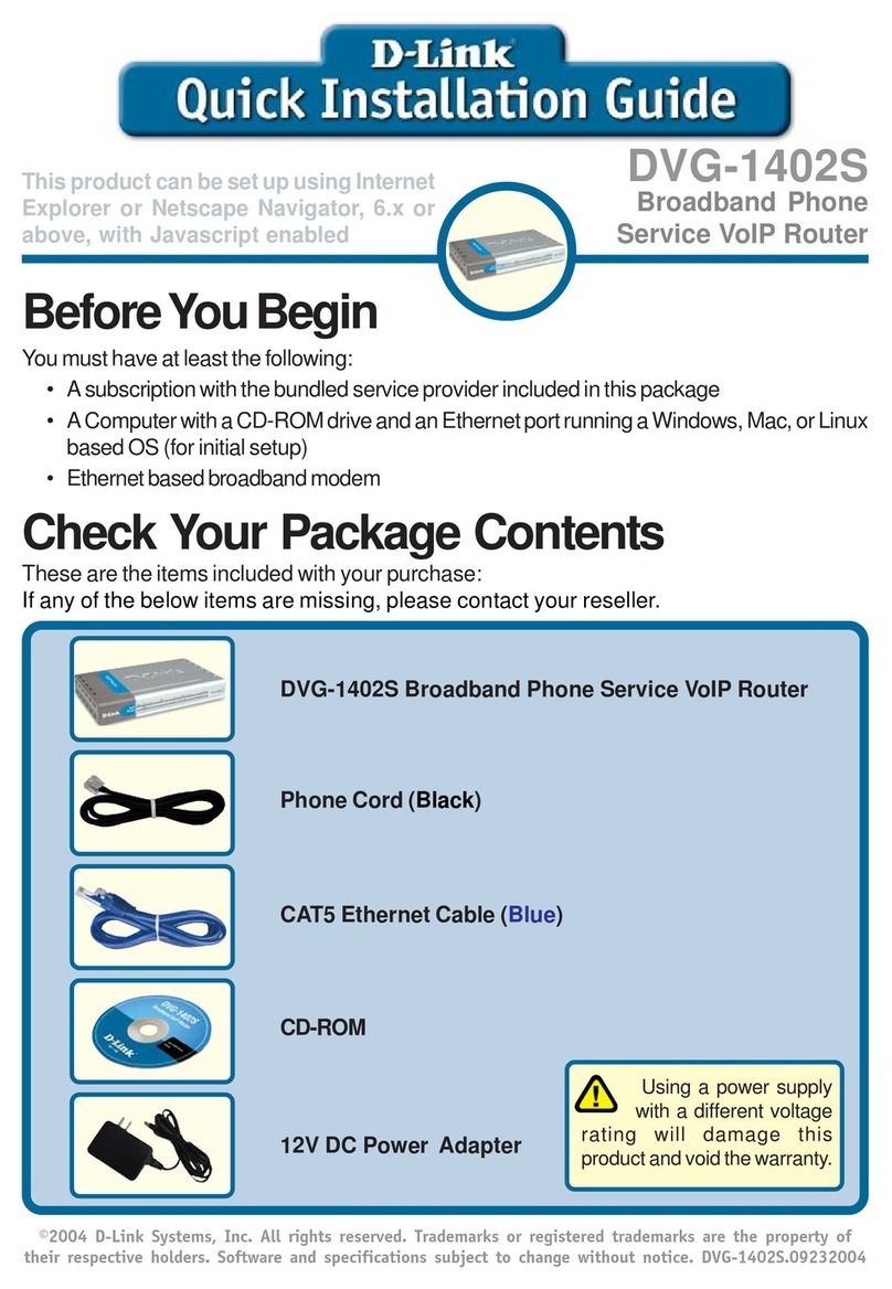 D-Link 2Voice + 4SW VoIP Router DVG-1402S User manual